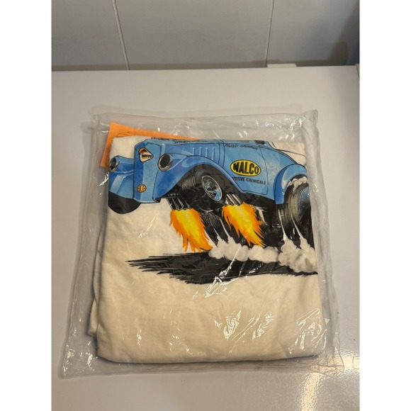 VTG Hanes T-Shirt Malco Ohio George Racing Signed Classic Graphix Mens Large - Picture 2 of 5